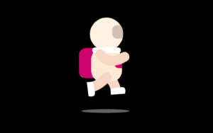 GIF animé d'un personnage en marche, illustrant la politique qualité et la direction à donner à l'organisation